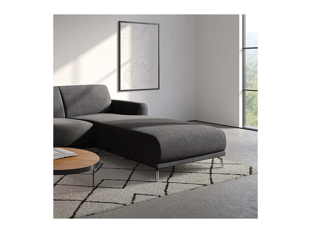 Canapé d'angle droit Puzo anthracite
