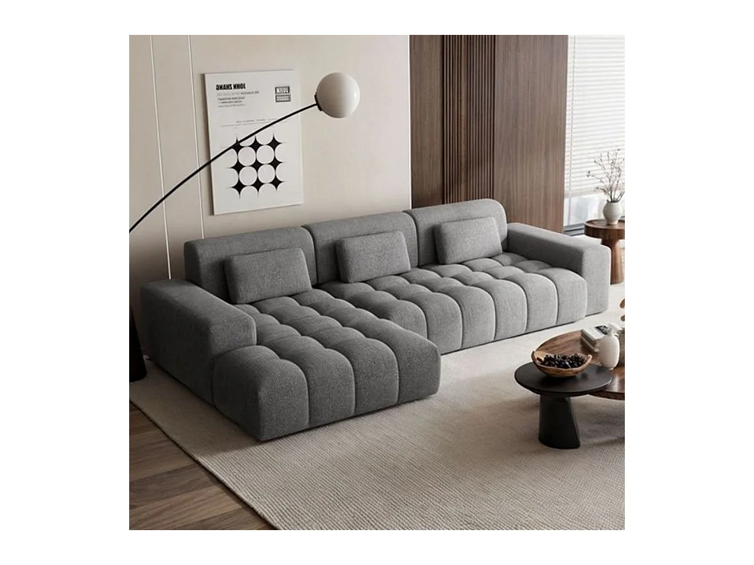 Canapé d'angle gauche Chevi gris