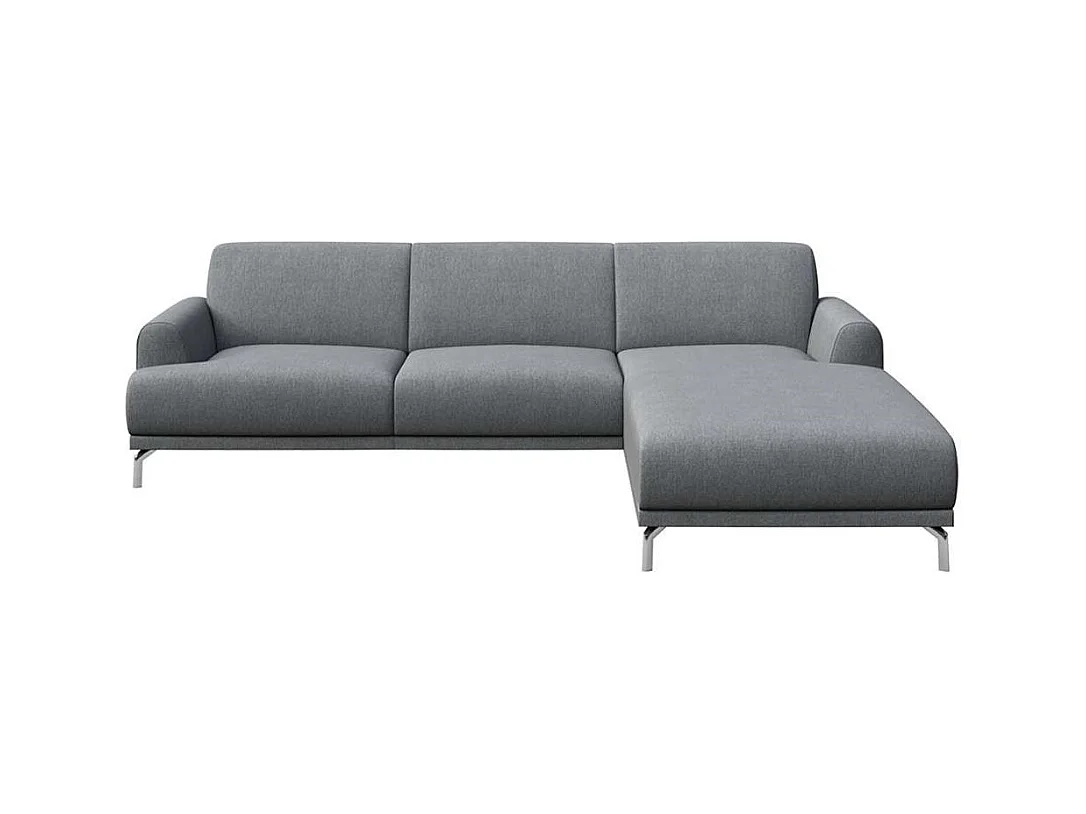 Canapé d'angle droit Puzo gris clair