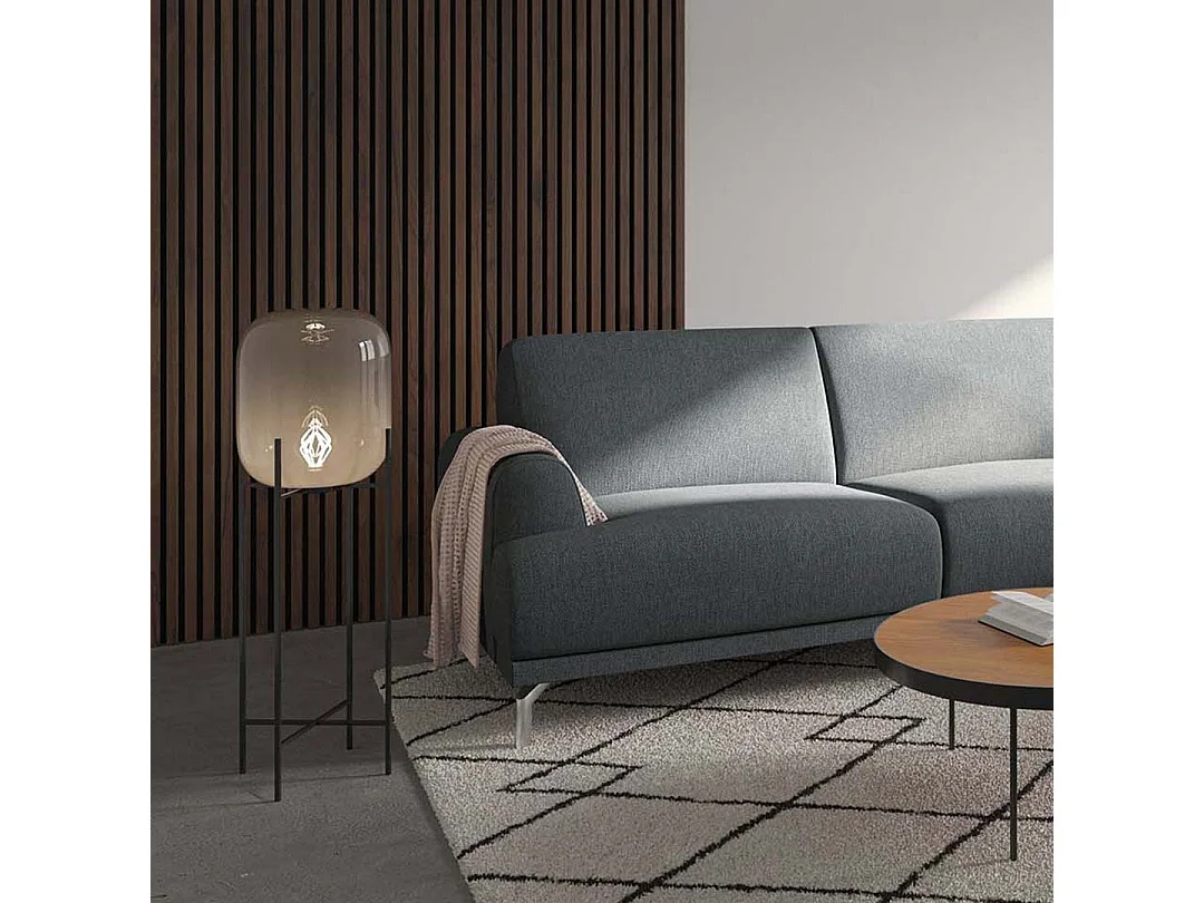 Canapé d'angle droit Puzo gris clair