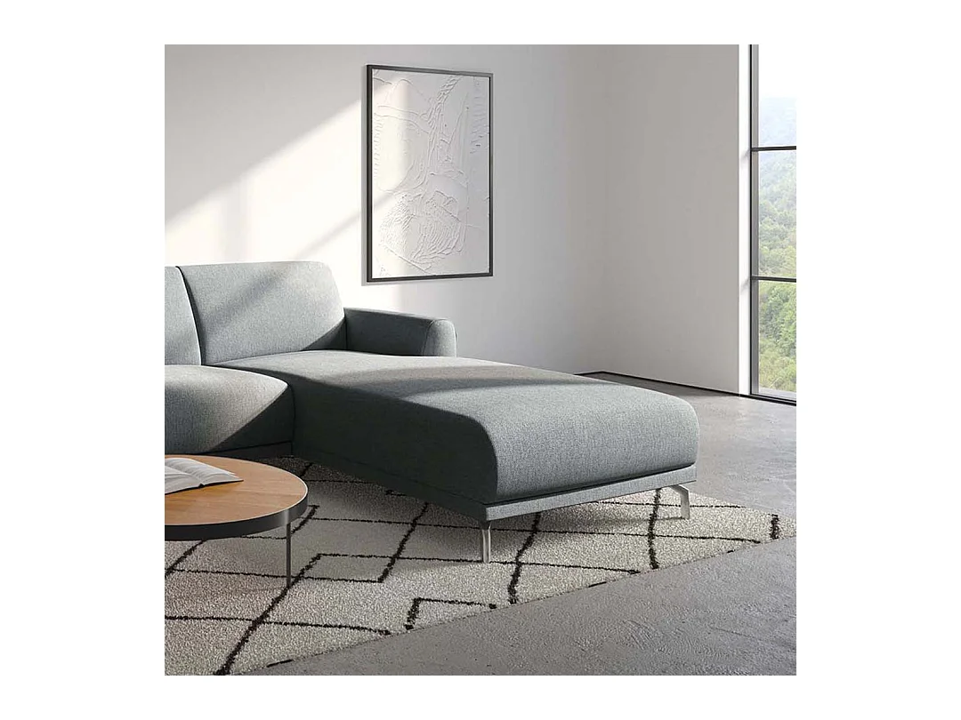 Canapé d'angle droit Puzo gris clair