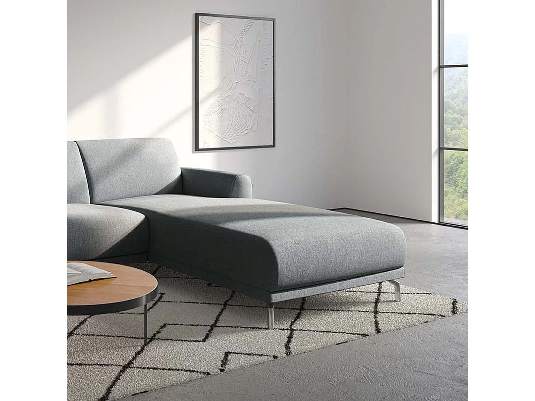 Canapé d'angle droit Puzo gris clair