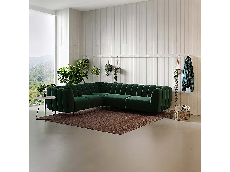 Shel chaise longue bank (links) - donkergroen