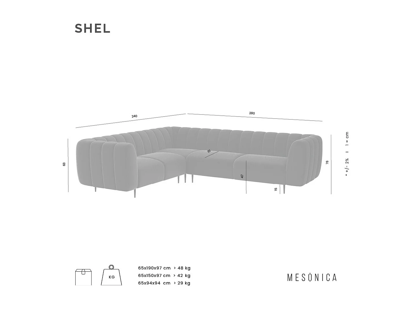 Canapé d'angle gauche Shel vert profond