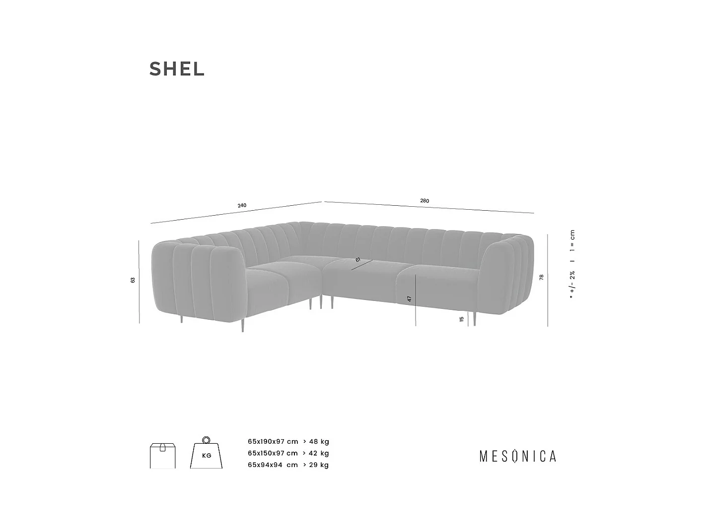 Canapé d'angle gauche Shel vert profond