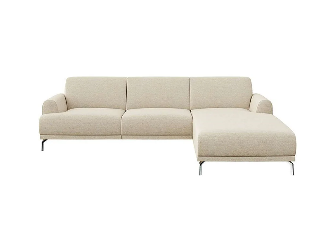 Canapé d'angle droit Puzo beige clair