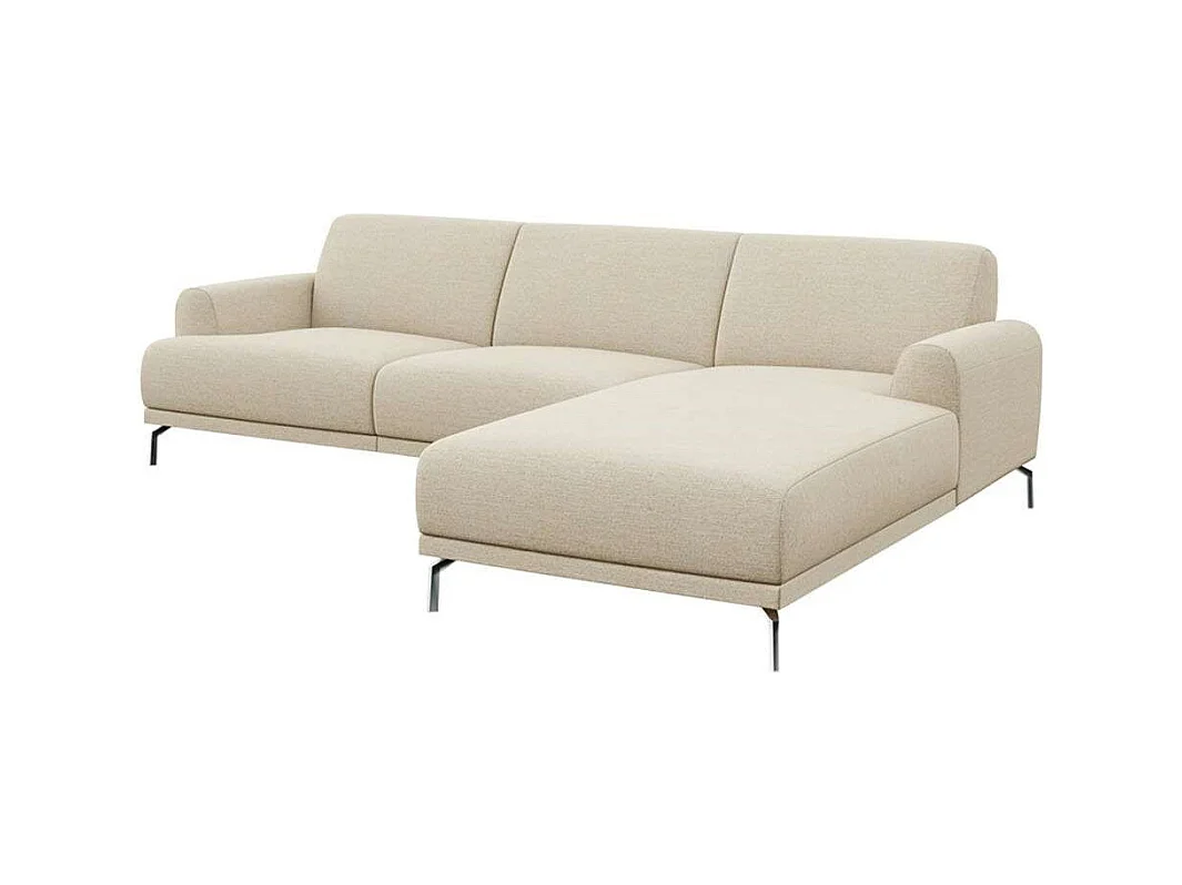 Canapé d'angle droit Puzo beige clair