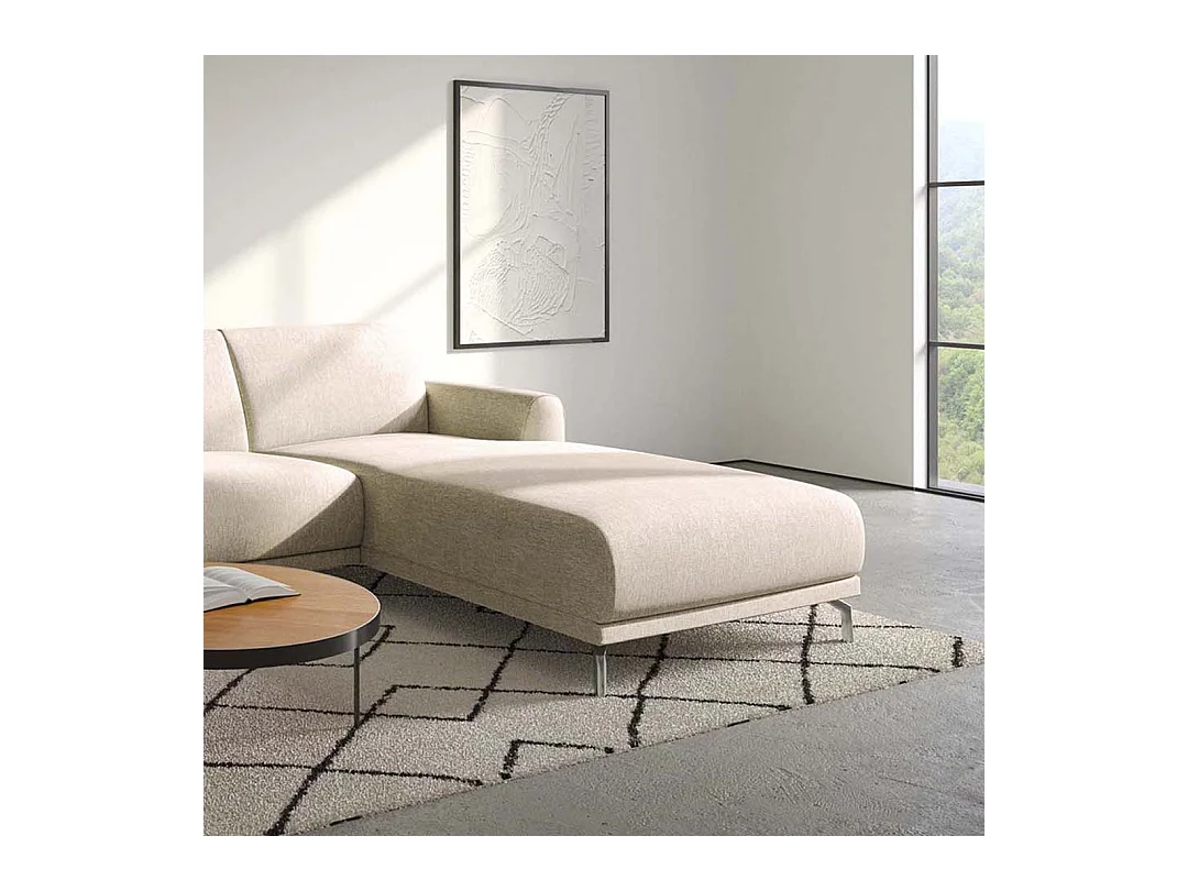 Canapé d'angle droit Puzo beige clair