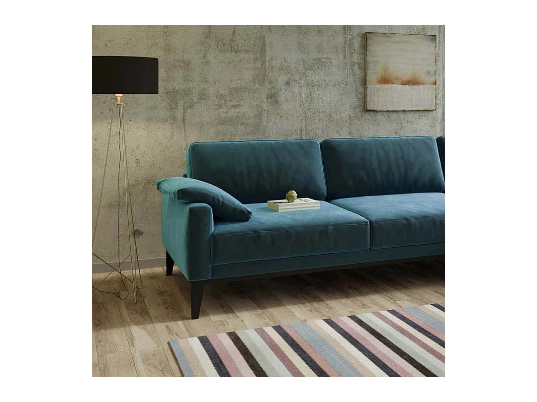 Canapé d'angle droit Musso bleu marine foncé