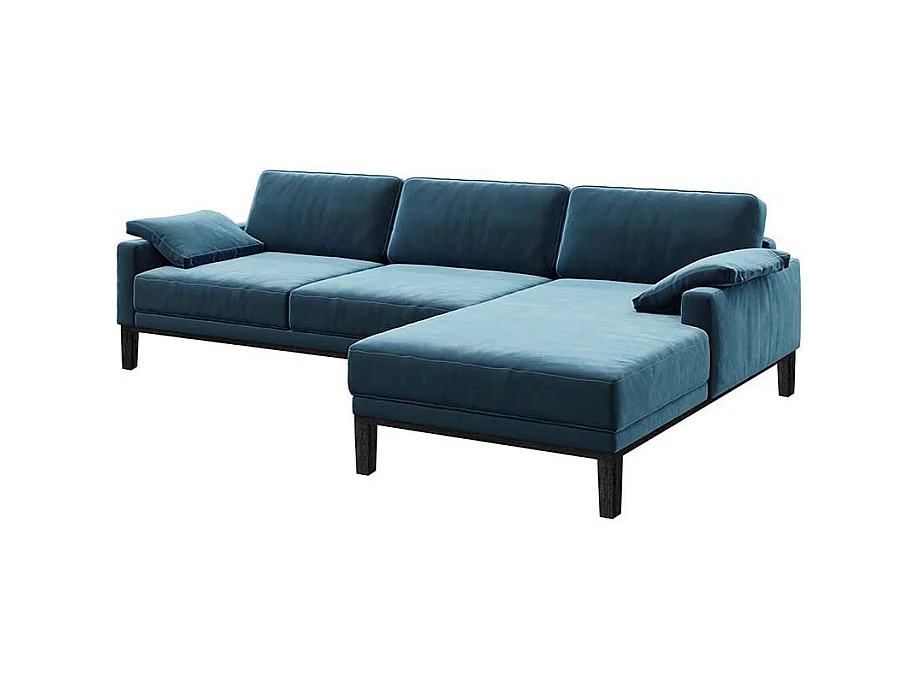 Canapé d'angle droit Musso bleu marine foncé