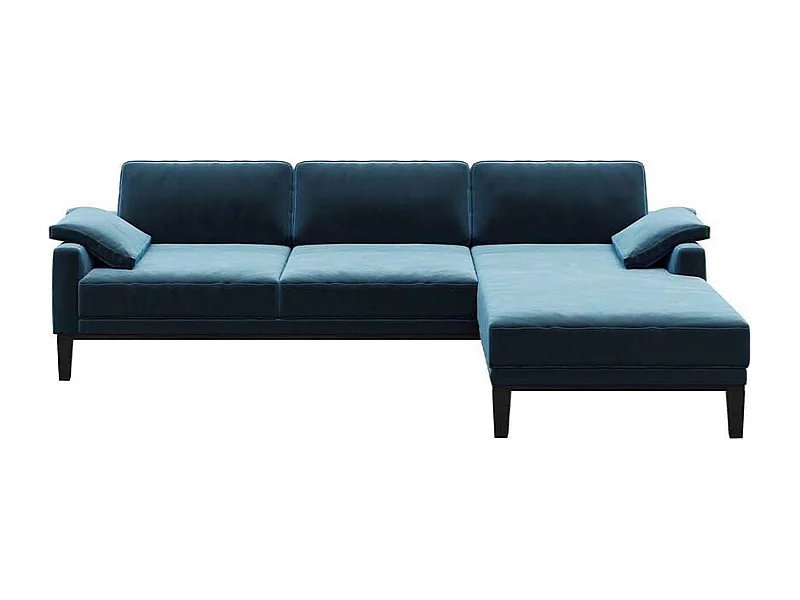 Canapé d'angle droit Musso bleu marine foncé