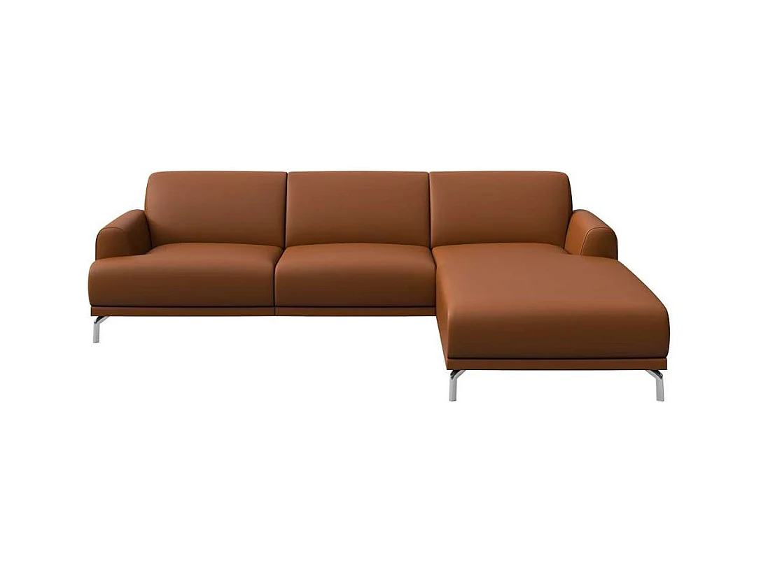 Canapé d'angle droit Puzo Cognac