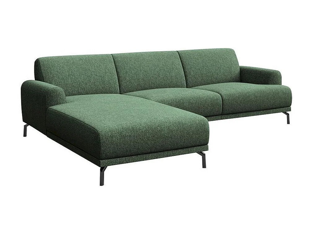 Canapé d'angle gauche Puzo vert foncé