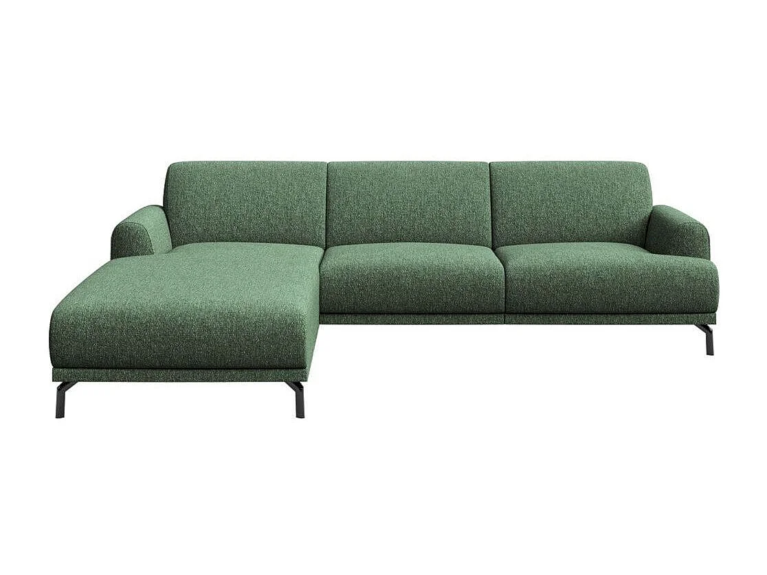 Mesonica Canapé d'angle gauche en polyester vert foncé