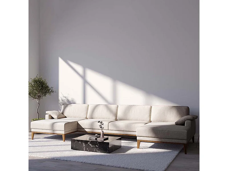 Musso dubbele chaise longue bank beige