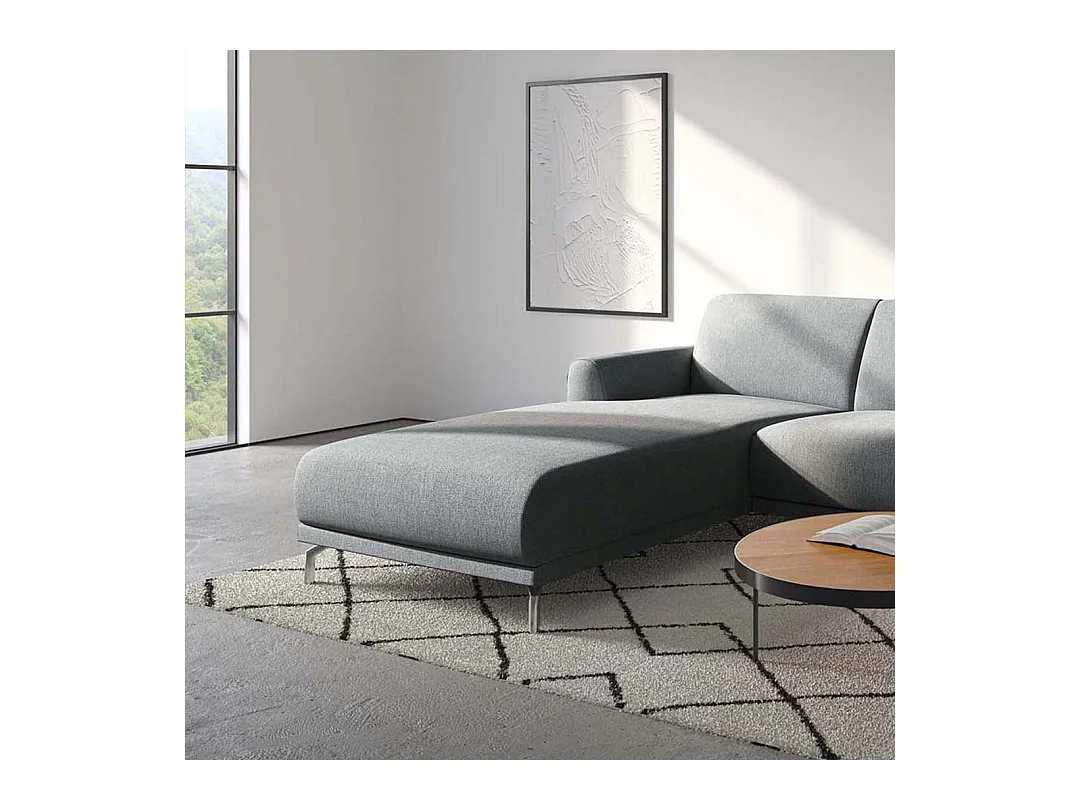 Canapé d'angle gauche Puzo gris clair