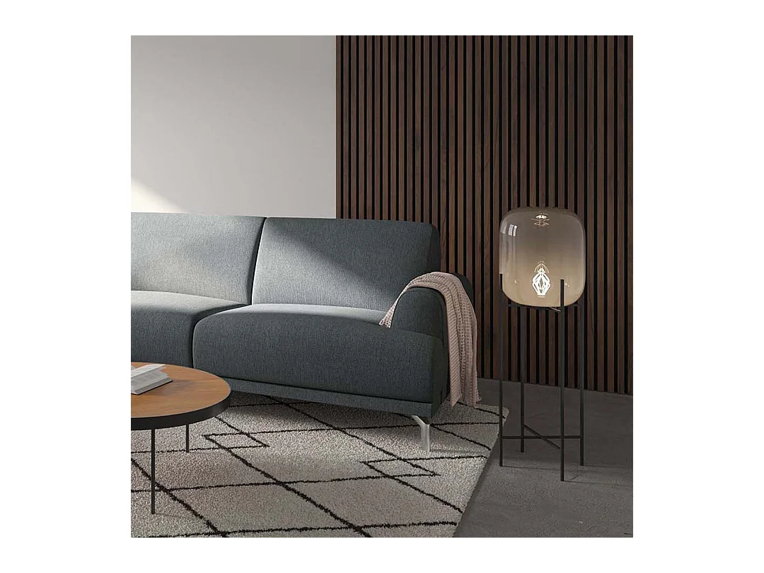 Canapé d'angle gauche Puzo gris clair