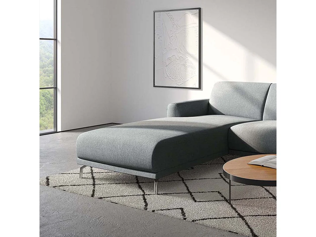 Canapé d'angle gauche Puzo gris clair