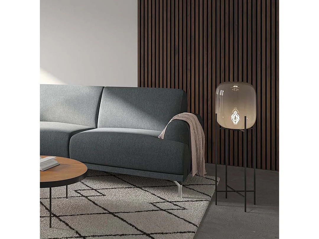 Mesonica Canapé d'angle gauche en polyester gris clair