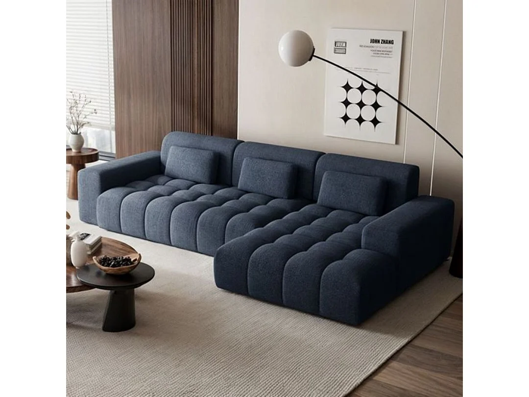 Canapé d'angle droit Chevi Bleu Marine