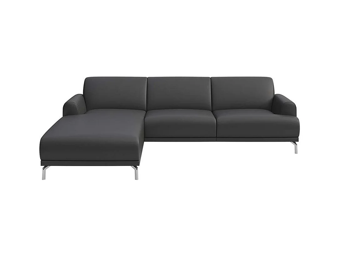 Canapé d'angle gauche Puzo ombre gris