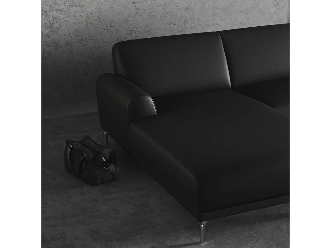 Canapé d'angle gauche Puzo ombre gris