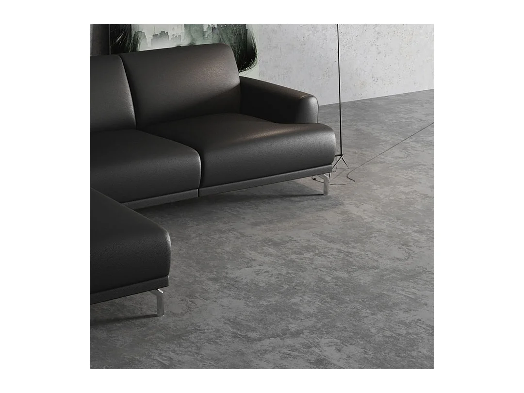 Canapé d'angle gauche Puzo ombre gris