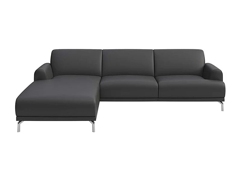 Canapé d'angle gauche Puzo ombre gris