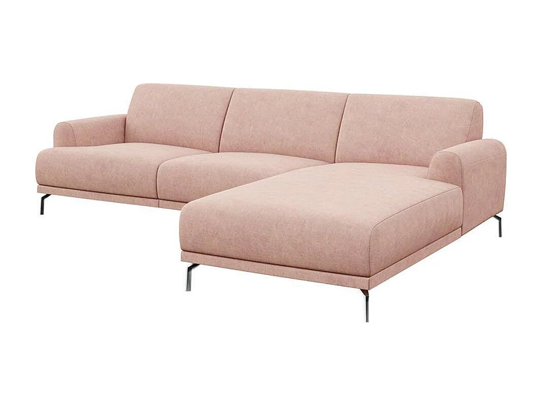 Canapé d'angle droit Puzo rose