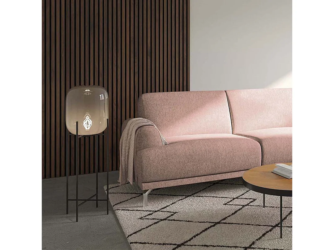 Canapé d'angle droit Puzo rose