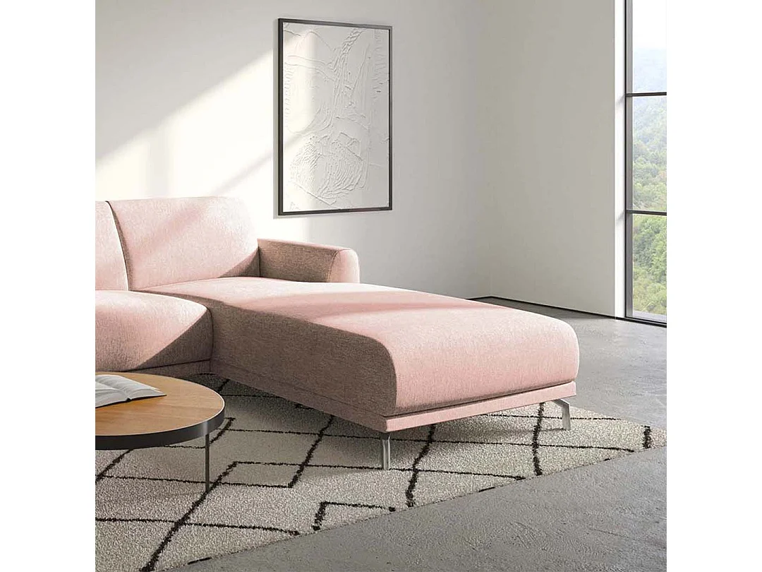 Canapé d'angle droit Puzo rose