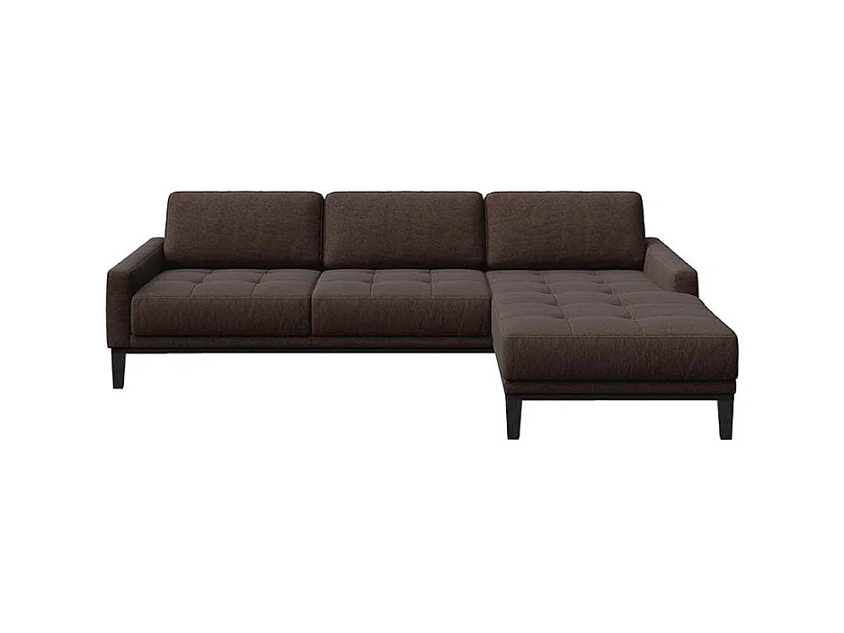 Canapé d'angle droit matelassé Musso marron
