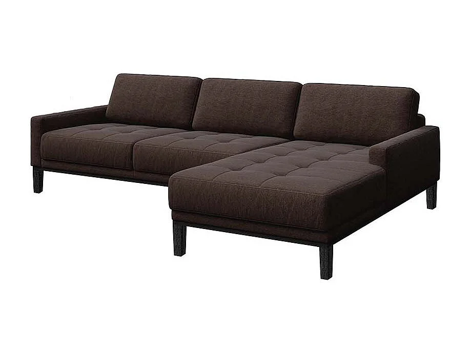 Canapé d'angle droit matelassé Musso marron