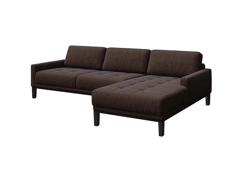 Canapé d'angle droit matelassé Musso marron