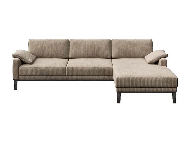 Canapé d'angle droit Musso beige brun