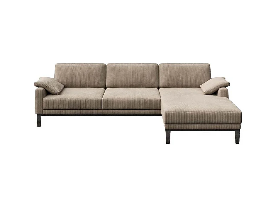Canapé d'angle droit Musso beige brun