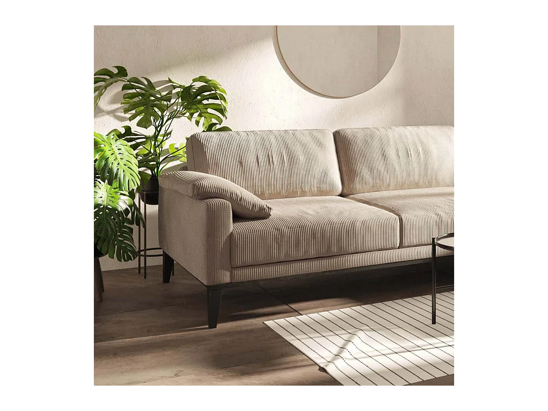 Canapé d'angle droit Musso beige brun