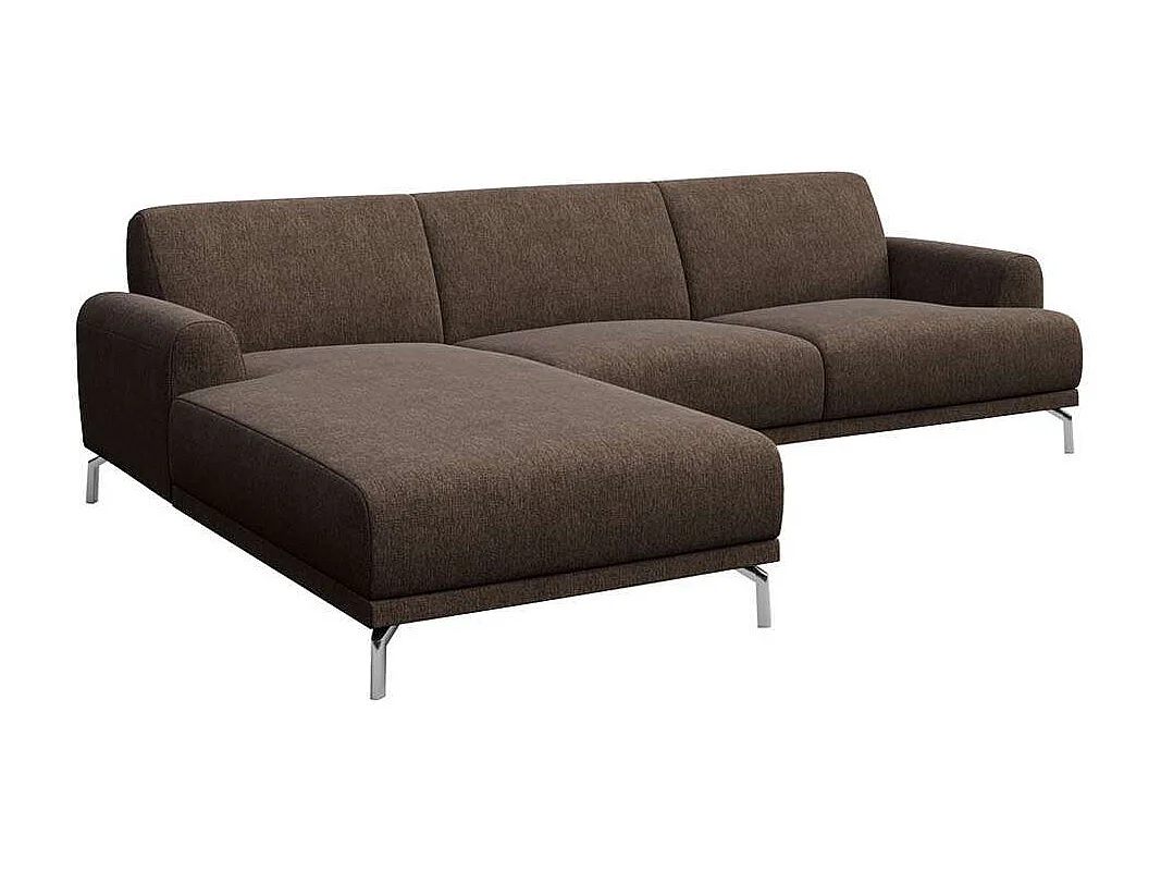 Canapé d'angle gauche Puzo brun