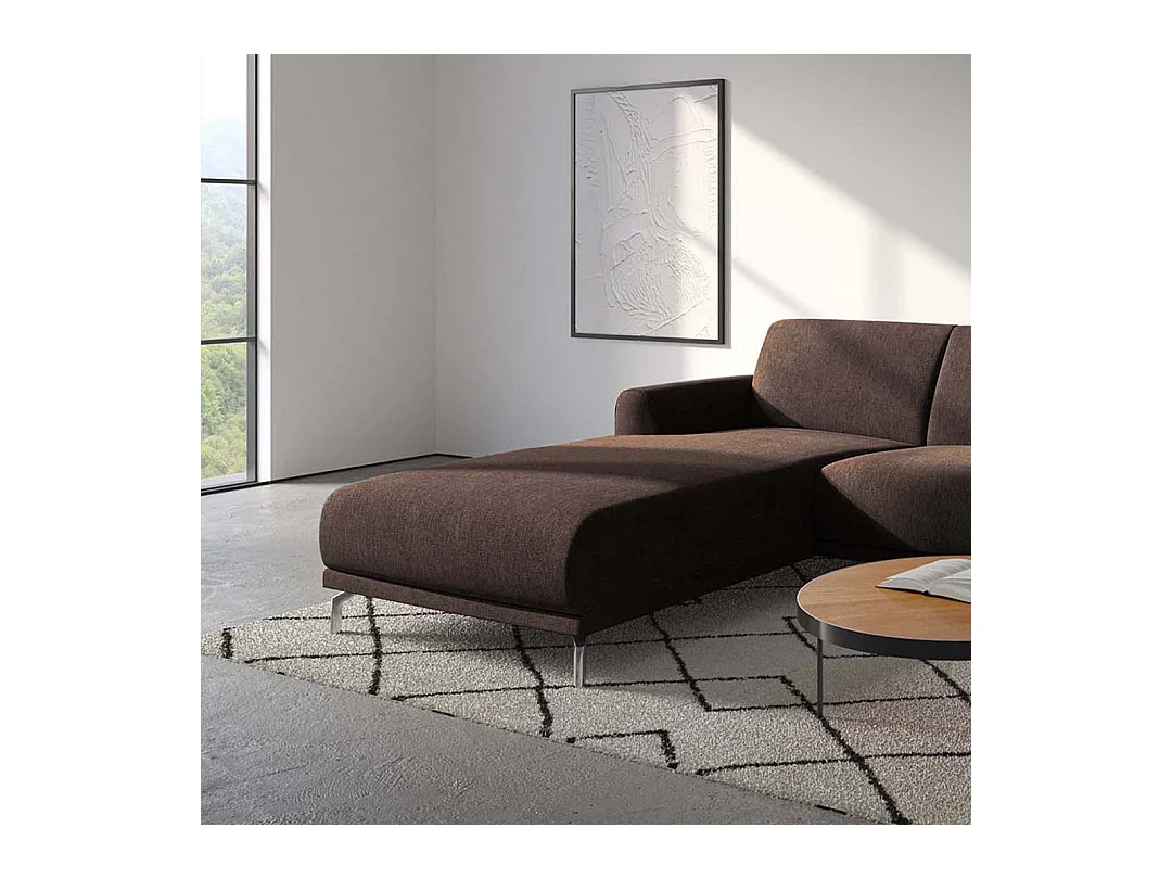 Canapé d'angle gauche Puzo brun