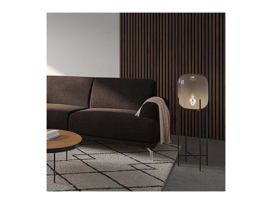 Canapé d'angle gauche Puzo brun