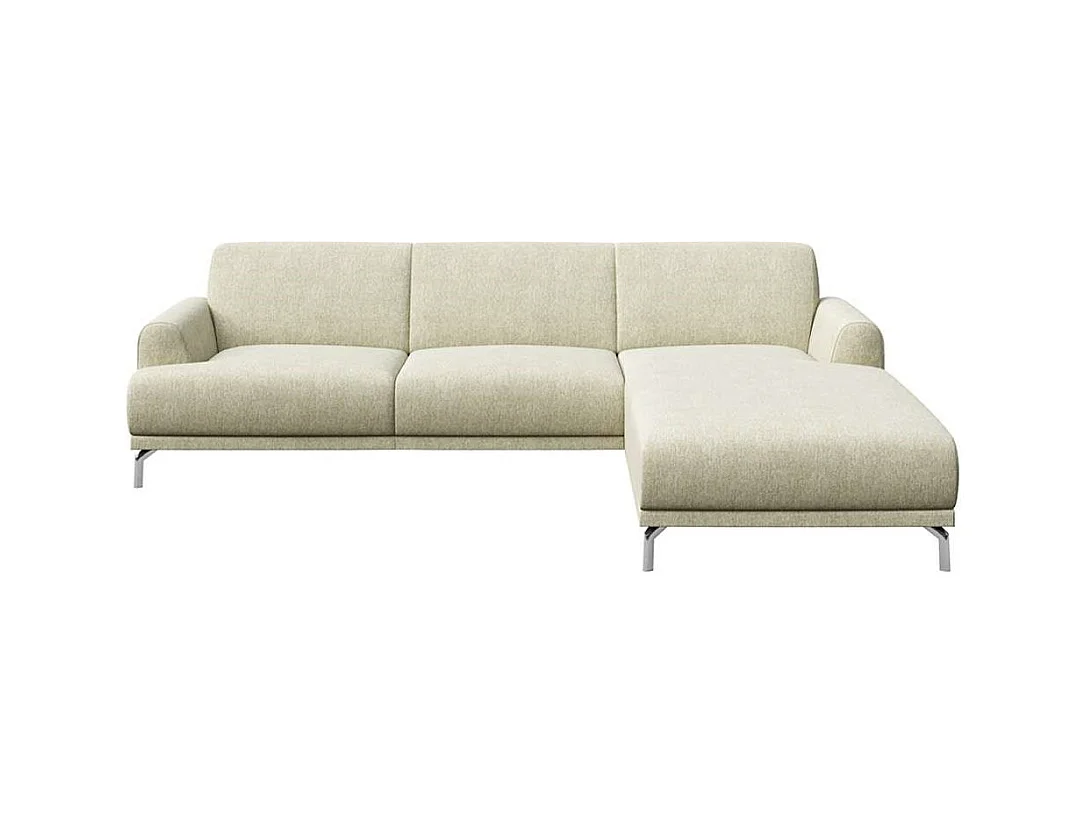 Canapé d'angle droit Puzo beige très clair