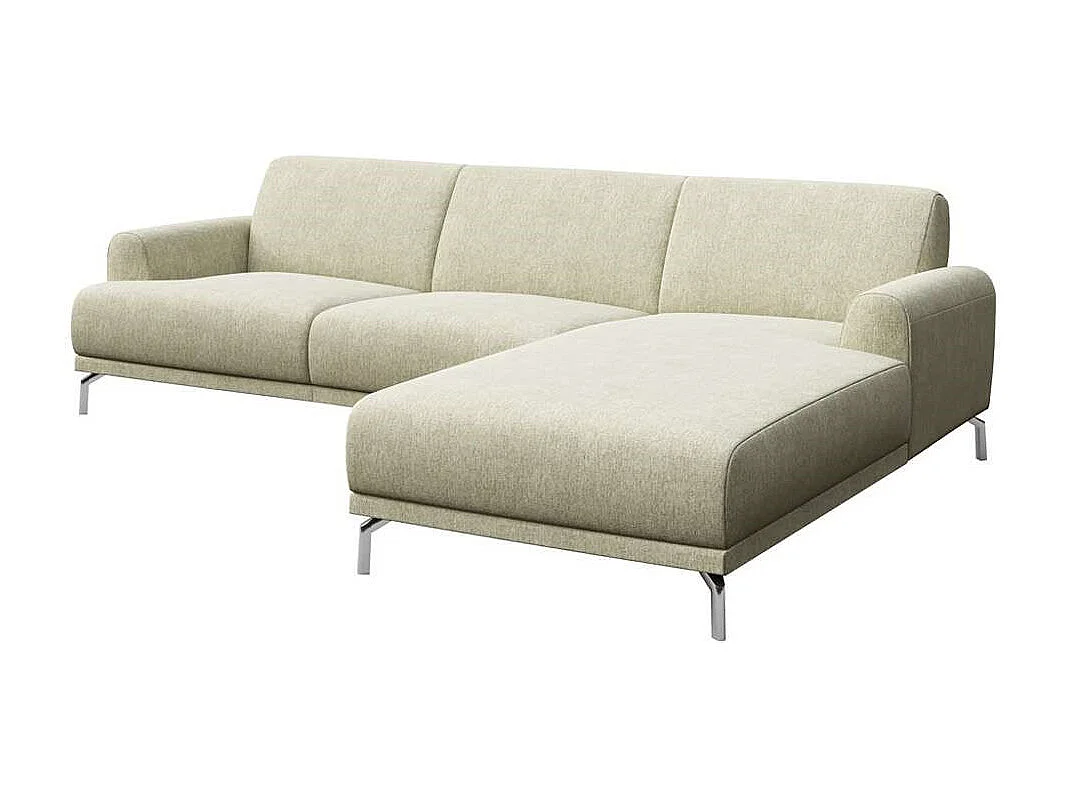 Canapé d'angle droit Puzo beige très clair