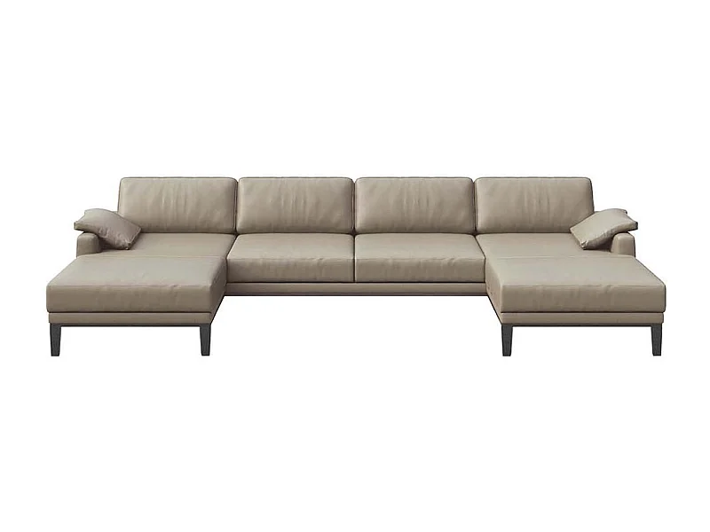 Musso dubbele chaise longue bank fossiel grijs