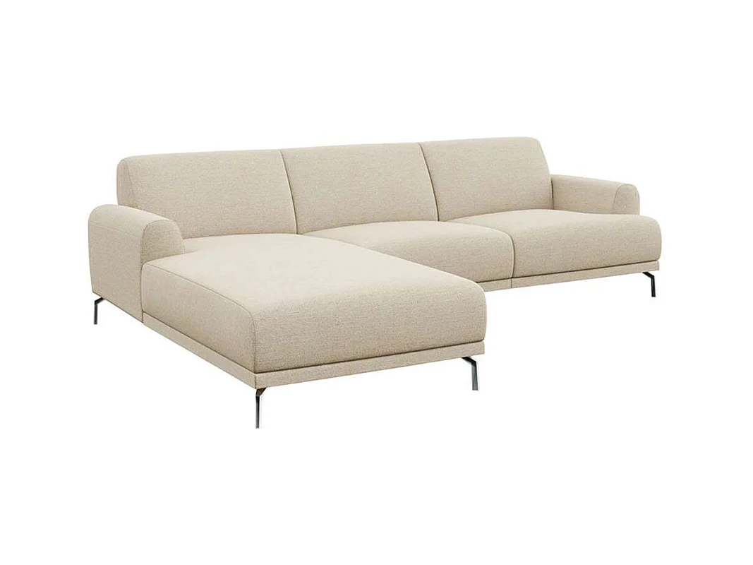 Canapé d'angle gauche Puzo beige clair