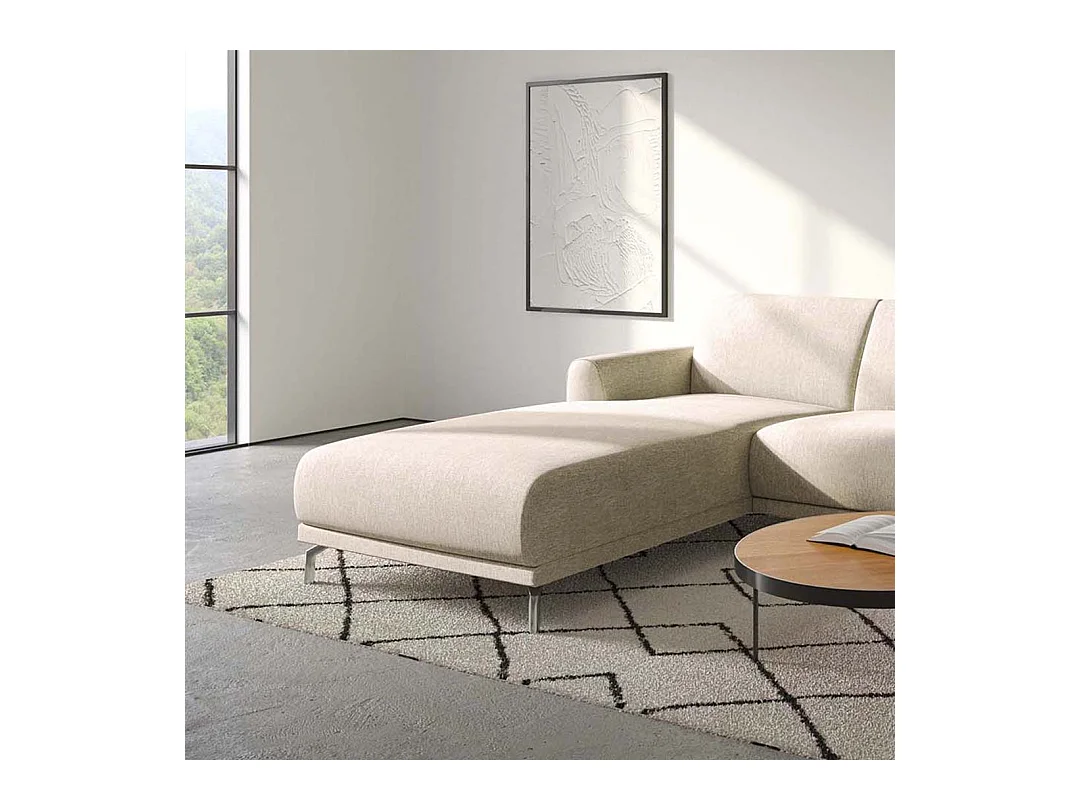 Canapé d'angle gauche Puzo beige clair