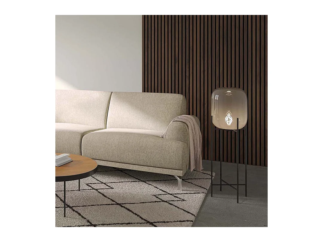 Canapé d'angle gauche Puzo beige clair