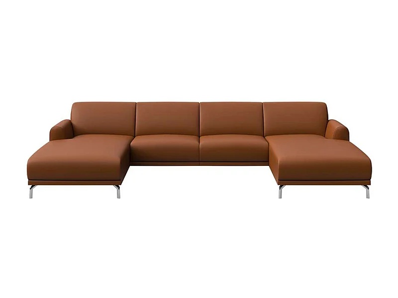 Puzo dubbele chaise longue bank kaneelbruin