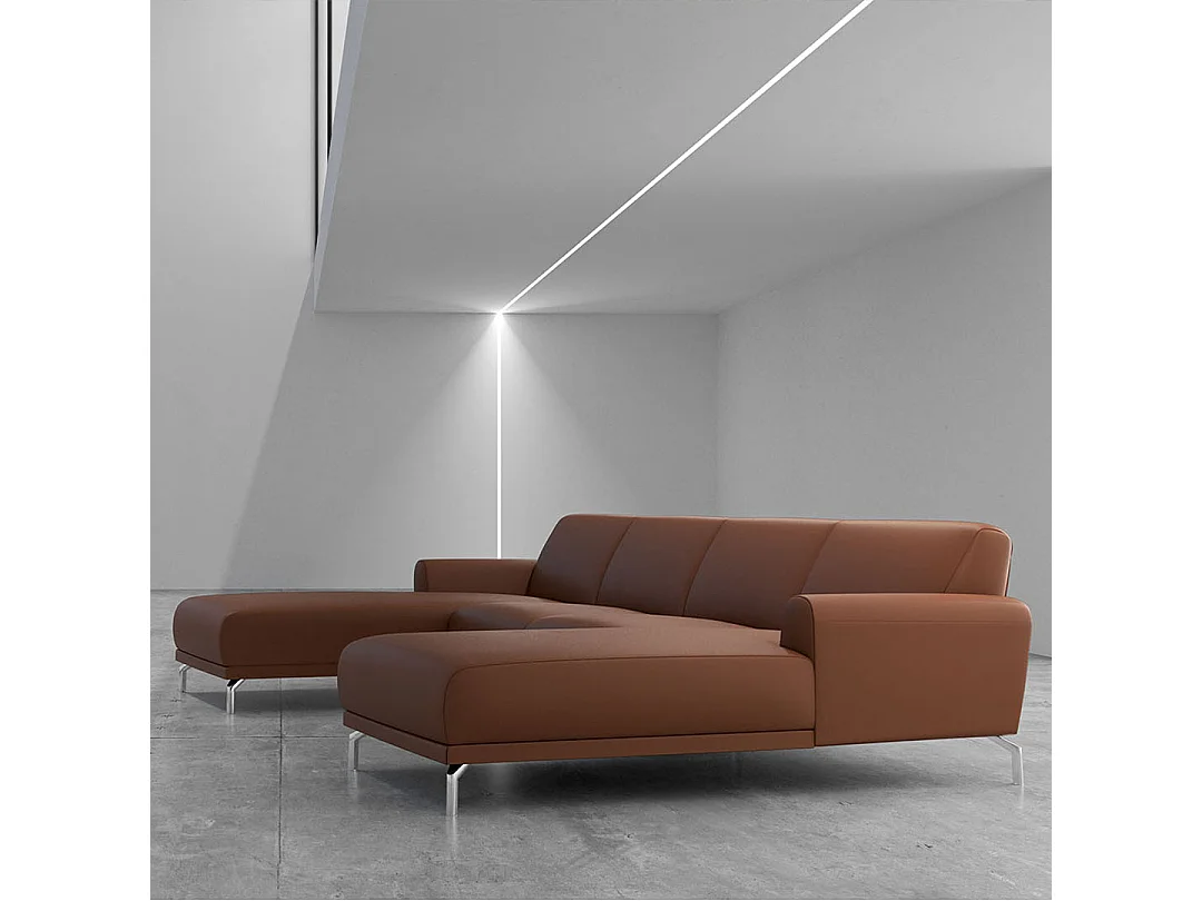 Canapé panoramique Puzo Brun de cannelle