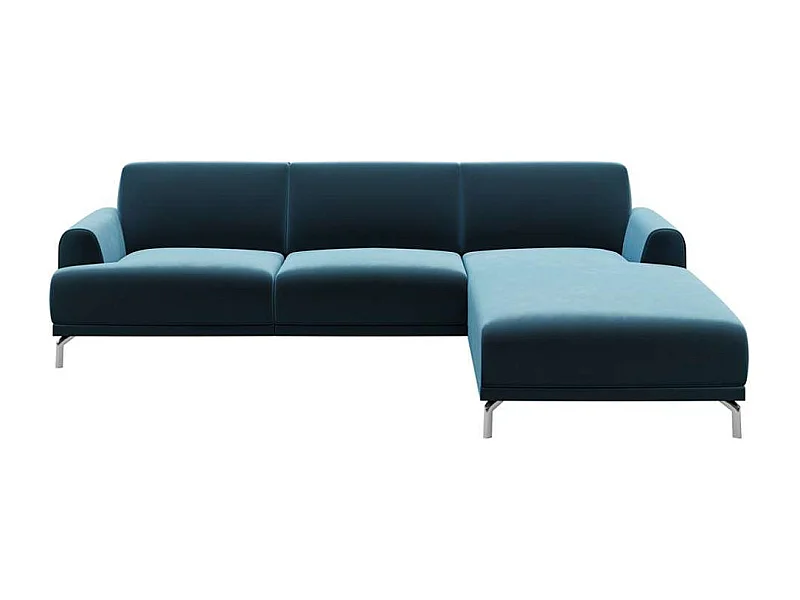 Mesonica Canapé d'angle droit en polyester bleu marine foncé