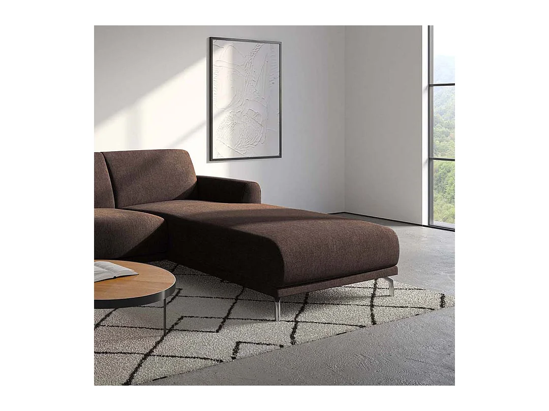 Canapé d'angle droit Puzo brun